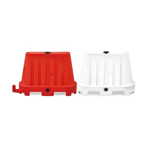 Stackable polyethylene road barrier RED